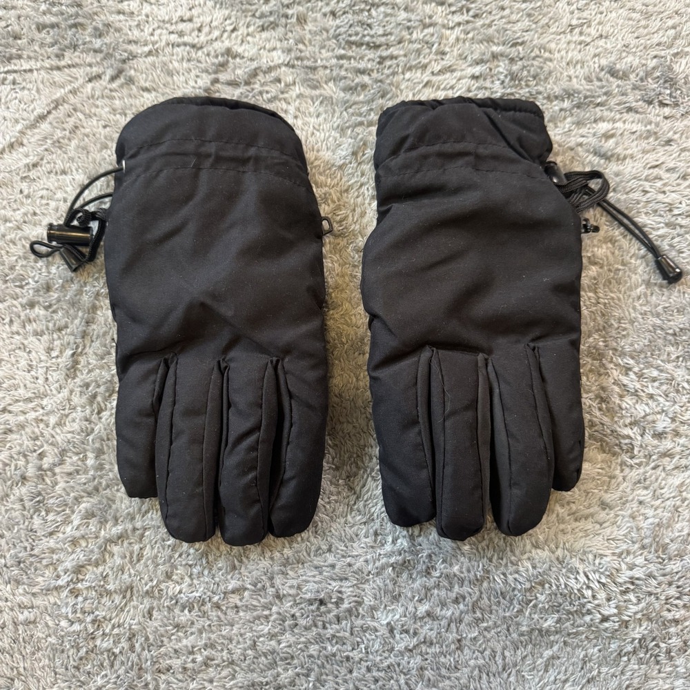 Unbranded‎ RN 76506 Winter Ski Gloves Mens M Black Insulated Polyester